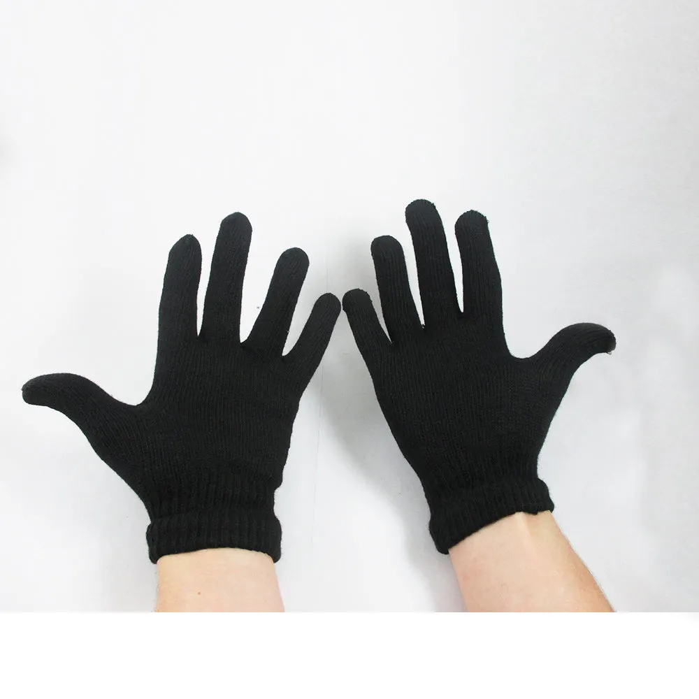 12 Pair Black Magic Man Woman Unisex Gloves Hand Wrist Warmer Winter Cold Soft