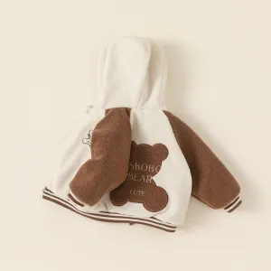 Bear Plush Quilted Baseball Jacket