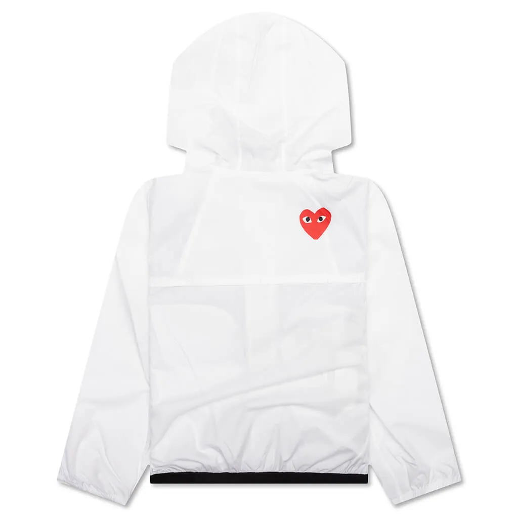 Comme des Garcons Play x K-Way Kids Full Zip Jacket - White