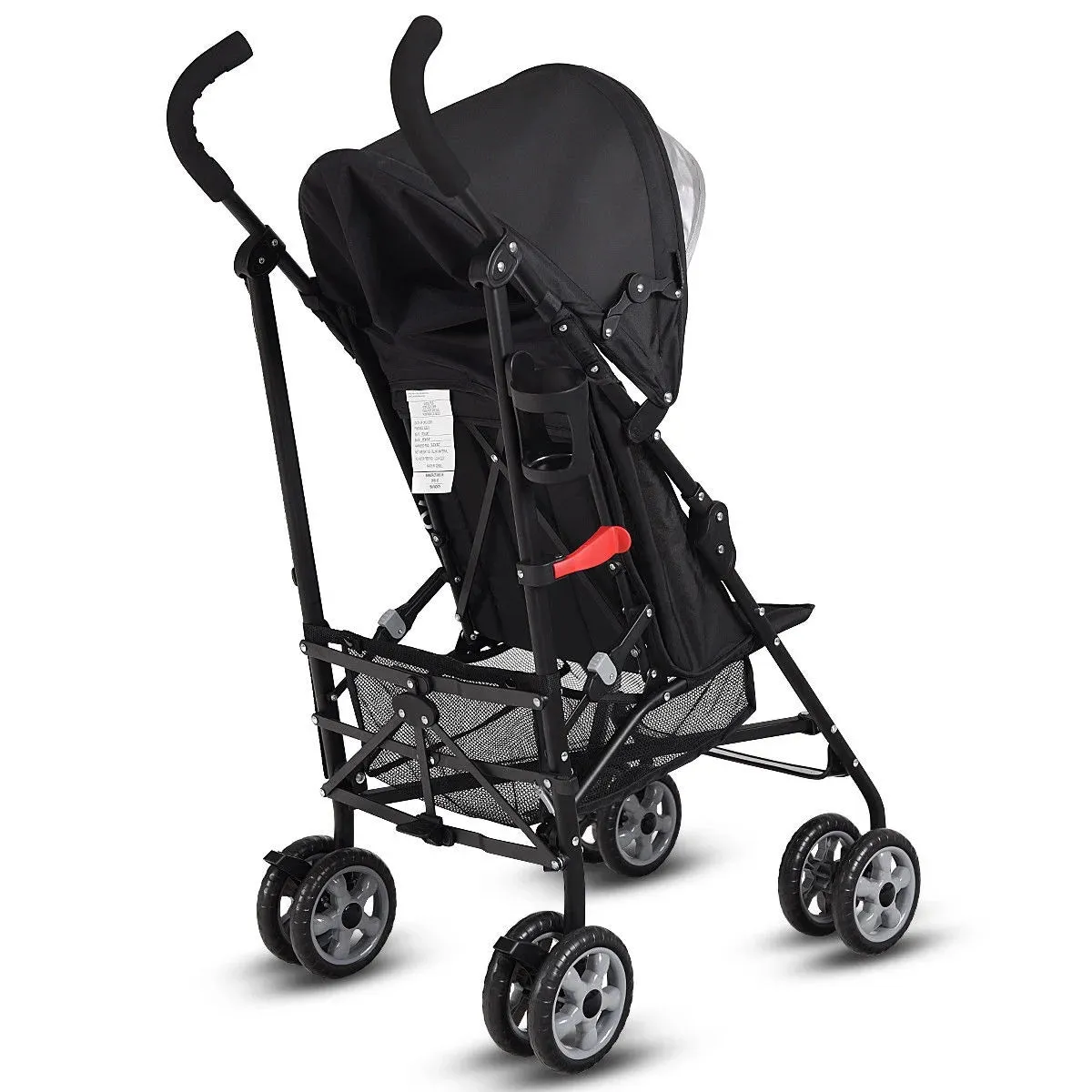 Costway Folding Lightweight Baby Toddler Umbrella Travel Stroller with Storage Basket Black