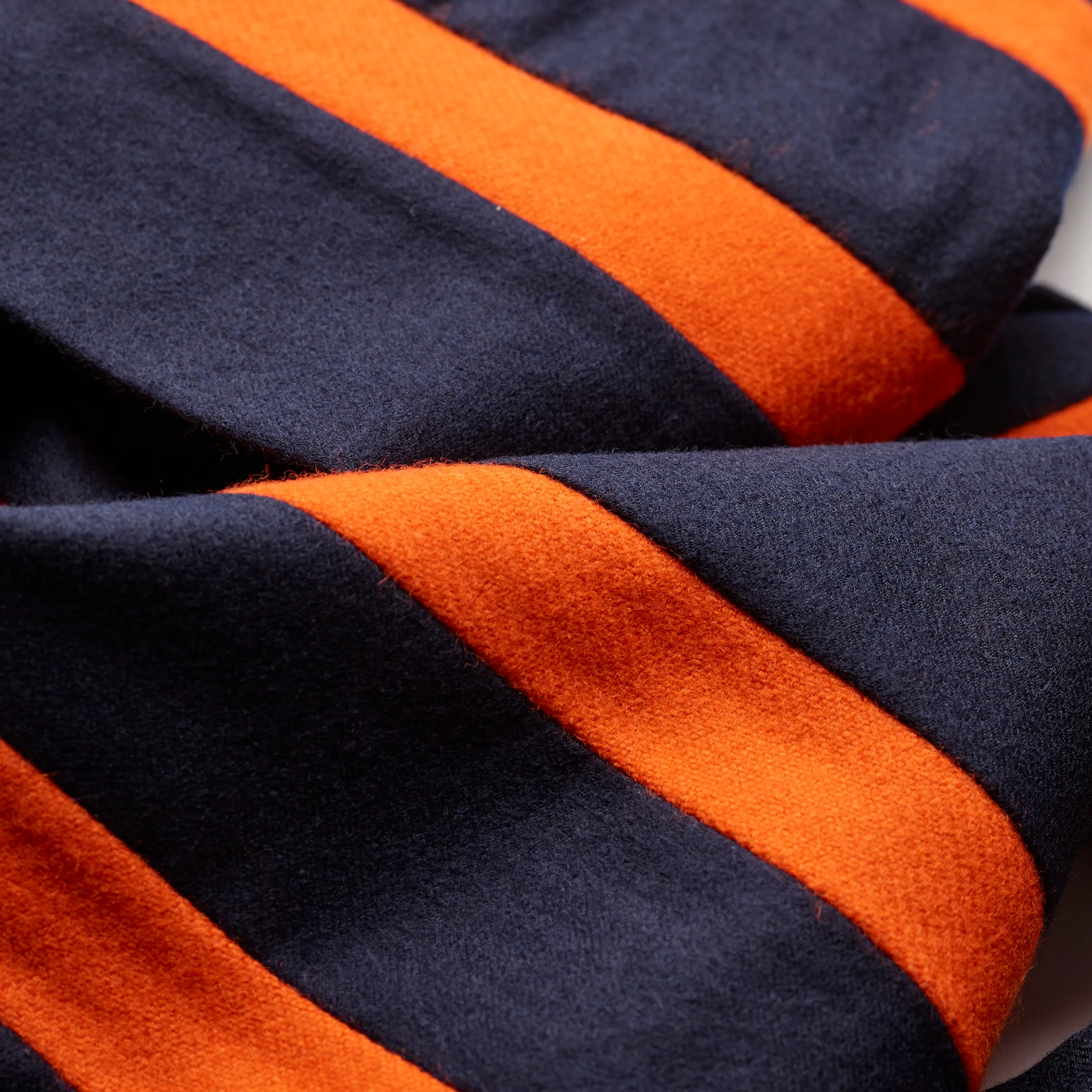 Fox Brothers Navy and Bright Orange Striped College Scarf