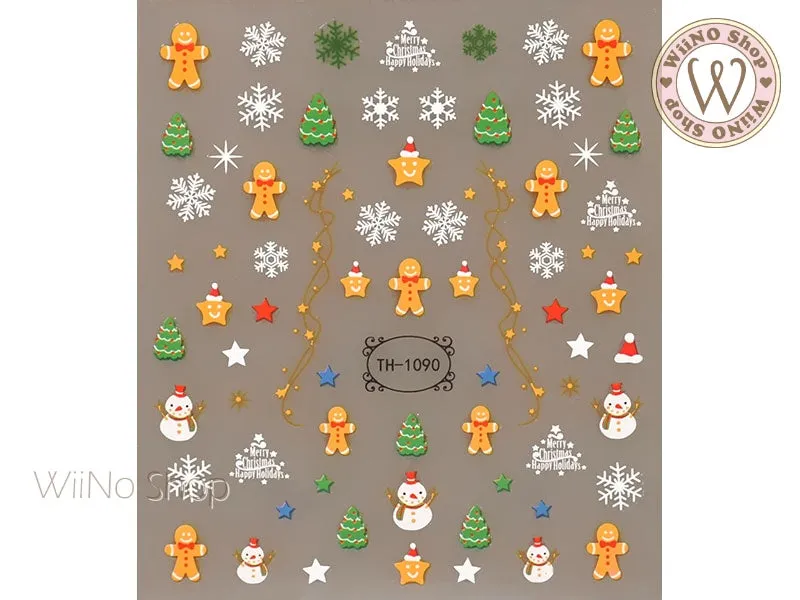 Gingerbread Christmas Adhesive Nail Art Sticker - 1 pc (TH-1090)