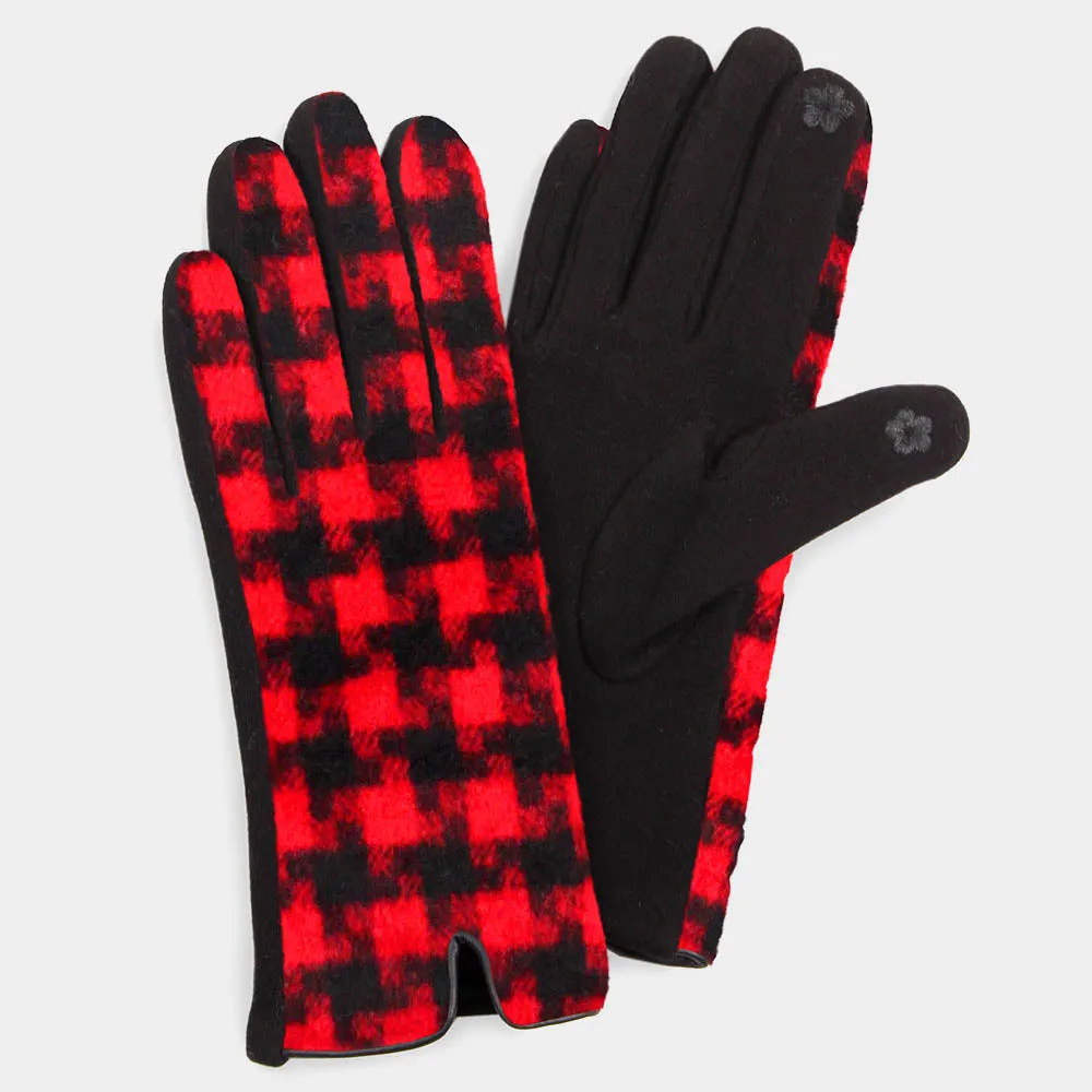 iLLASPARKZ HOUNDSTOOTH BUFFALO CHECKERED SMART GLOVES