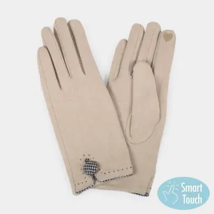 iLLASPARKZ Houndstooth Patterned Button Touch Smart Gloves