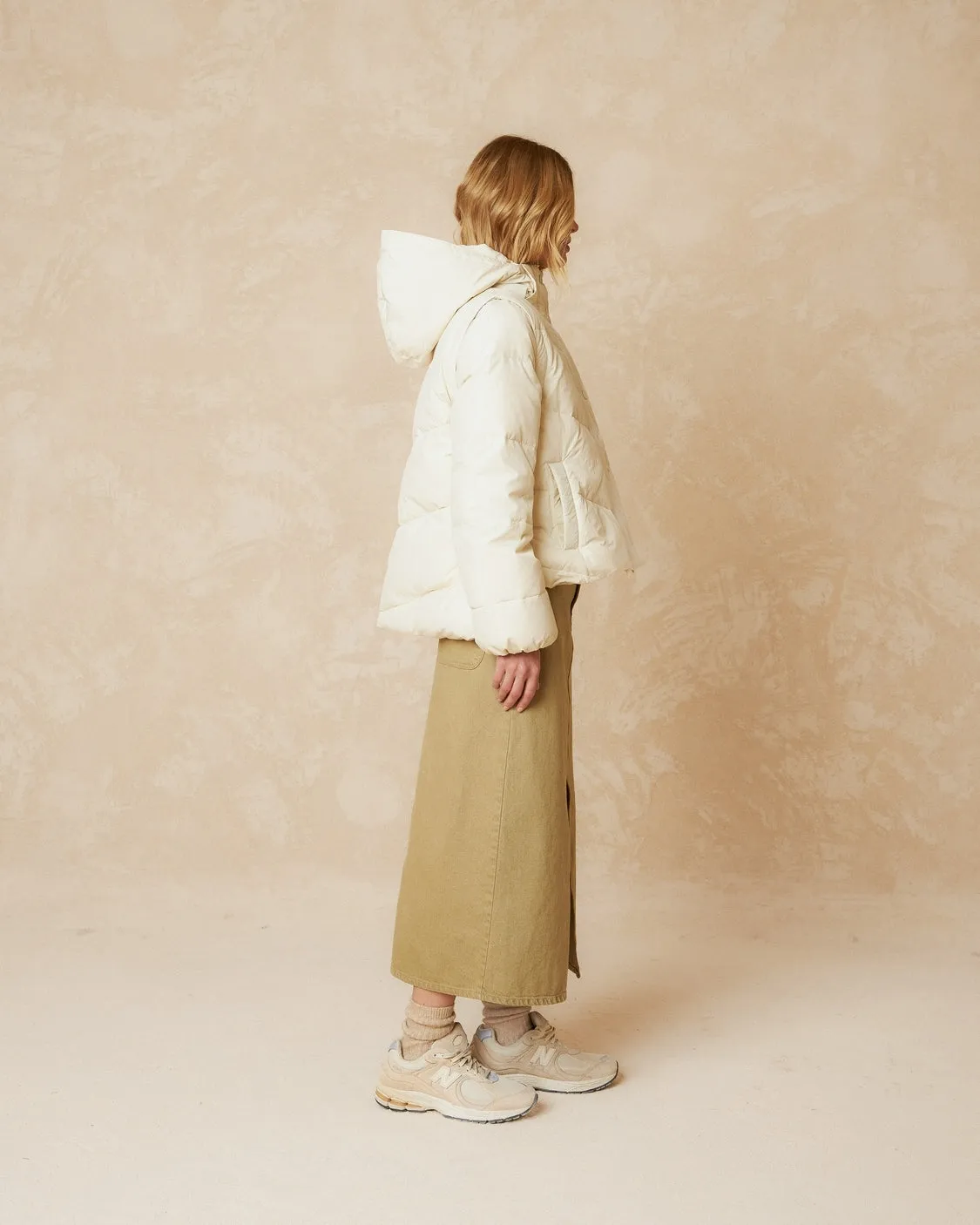 Indi & Cold Convertible Down Jacket/Vest Cream F711