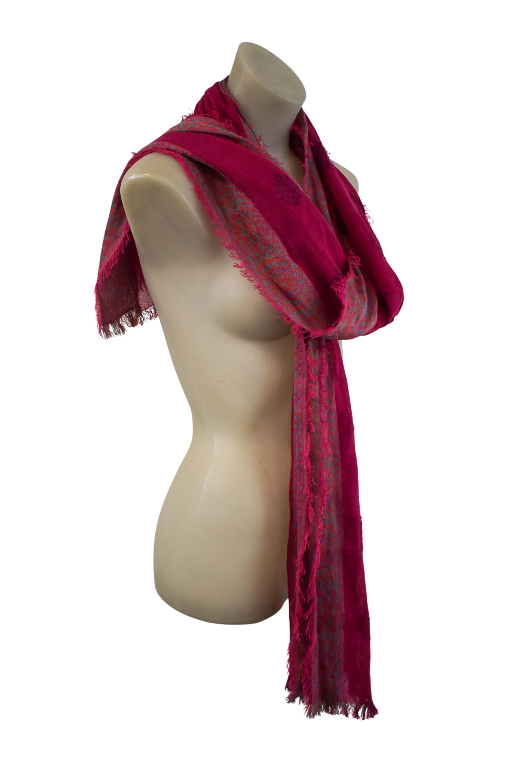 Lotus flower fuchsia shawl