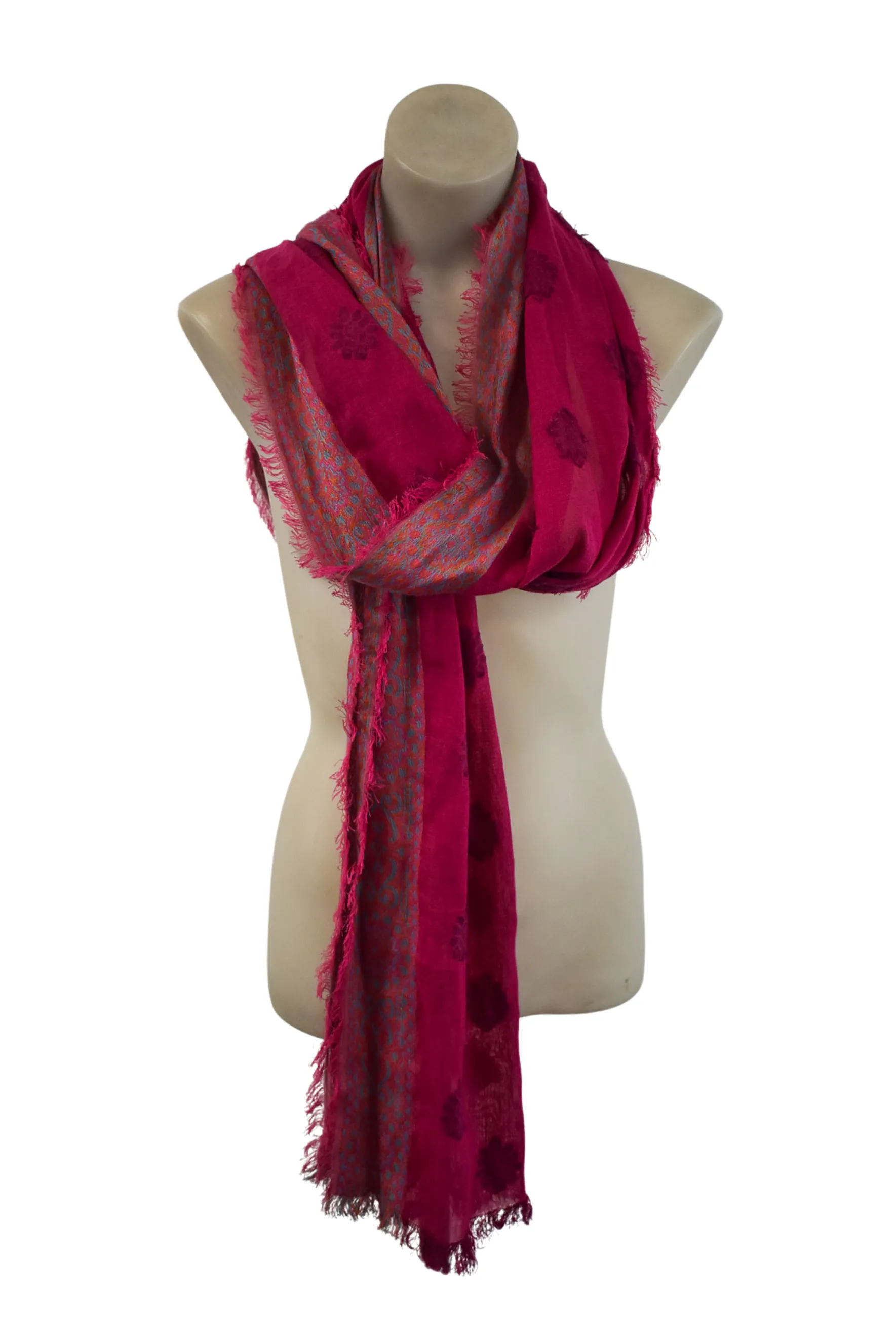 Lotus flower fuchsia shawl
