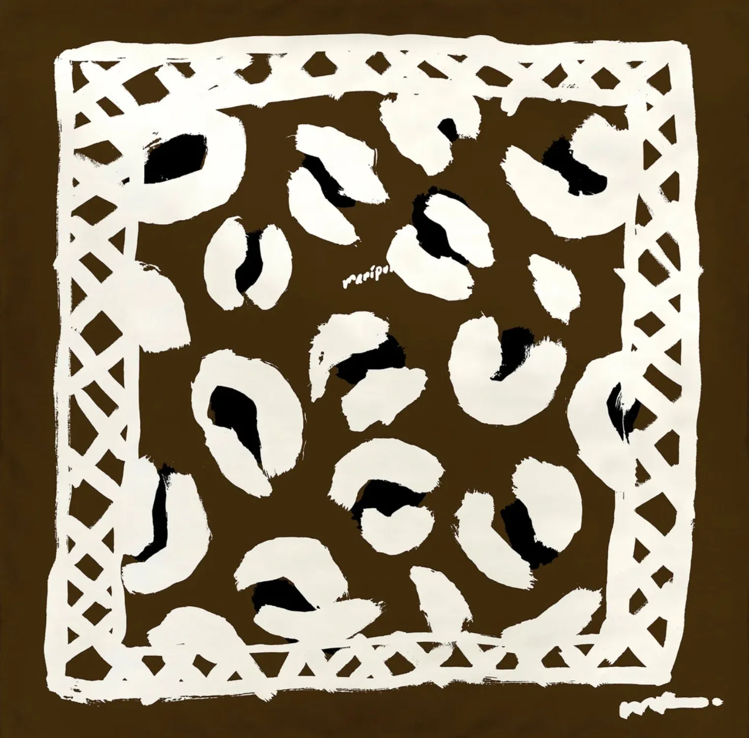 MANIPURI - Big Leopard Scarf in Brown