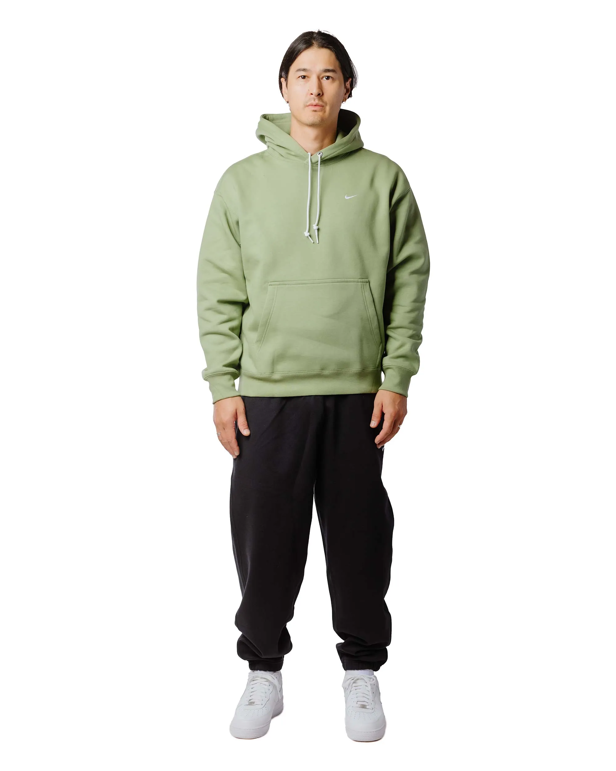 Nike Solo Swoosh Fleece Pullover Hoodie Oil Green