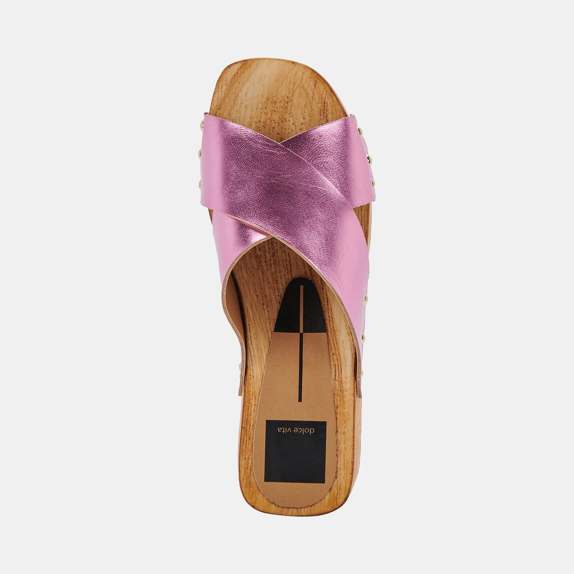 OWAN SANDALS PINK METALLIC LEATHER