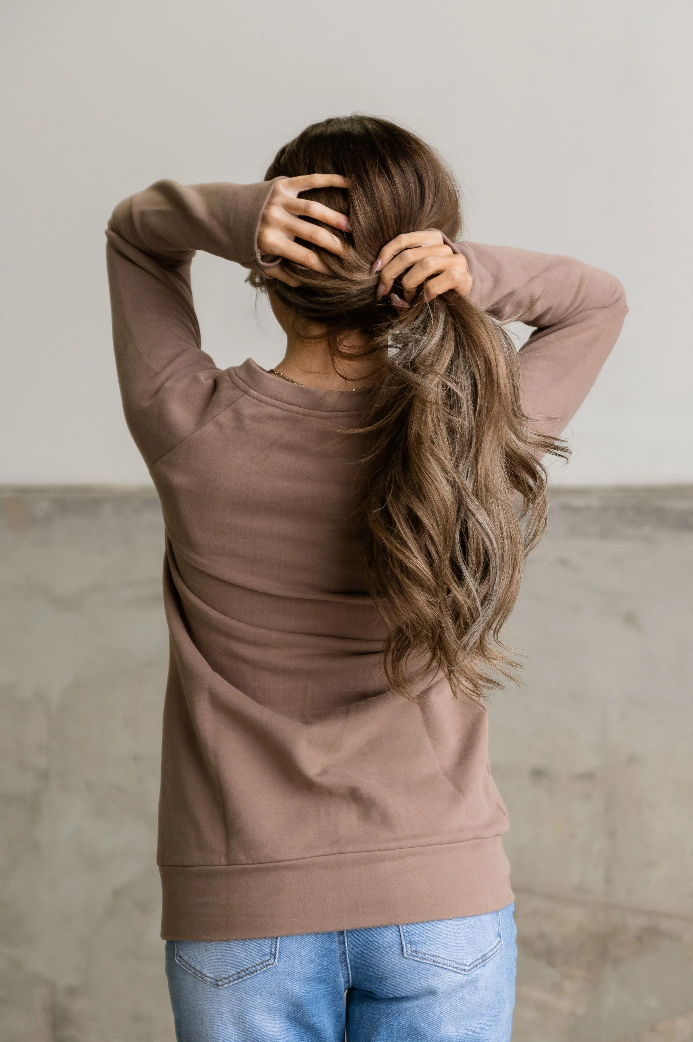 Pullover Sweatshirt - Ash Mocha SideZip