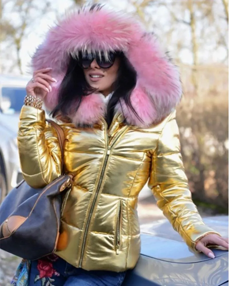 Short women's down coat