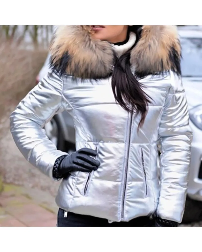 Short women's down coat