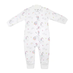 Unicorns and Rainbows Zipper Footie | Baby Girl