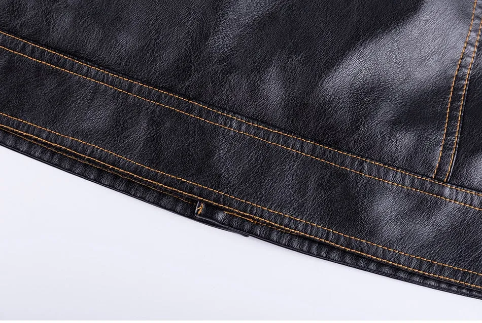 West Louis PU Leather Tactical Army Bomber Jacket