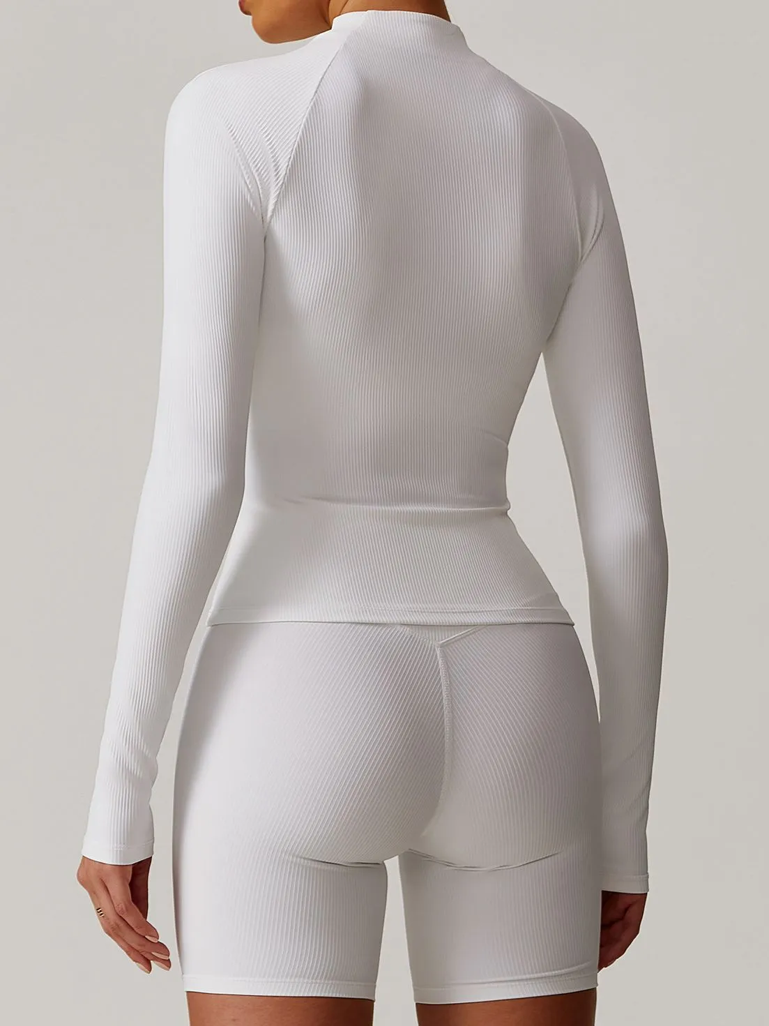 ZASUWA Female Zipper Stand Collar Ribbed Jackets